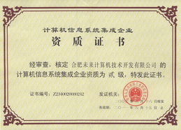 隆重祝賀我公司通過計算機信息系統集成二級資質認證